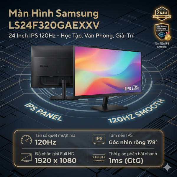 Màn Hình Samsung S32GF LS24F320GAEXXV (24 Inch | Full HD | IPS | 120Hz | 5ms | Viền Mỏng | Eye Saver)